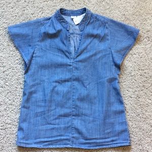 NWT GAP Women’s Flutter Sleeve Shirt Denim Blue XS